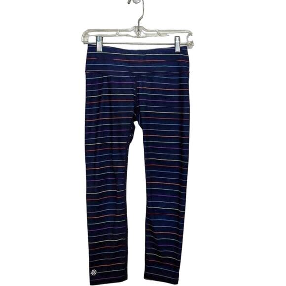 Athleta Multi Color Sonar Stripe Rainbow Crop Leggings Sz XS - Picture 2 of 12